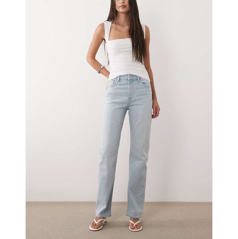 Calvin Klein Jeans high rise straight leg jeans in light wash