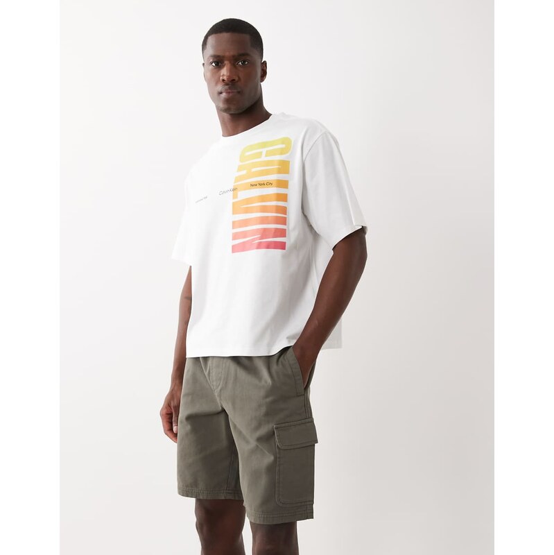 Calvin Klein Jeans 90s fit graphic t-shirt in white