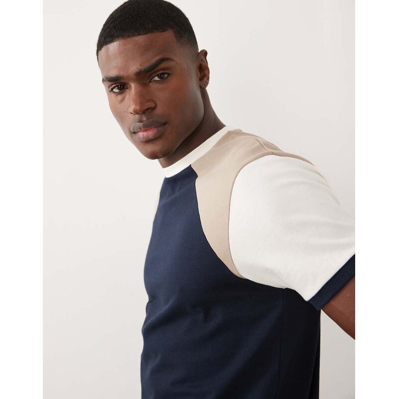 ASOS DESIGN heavyweight regular fit raglan t-shirt with contrast