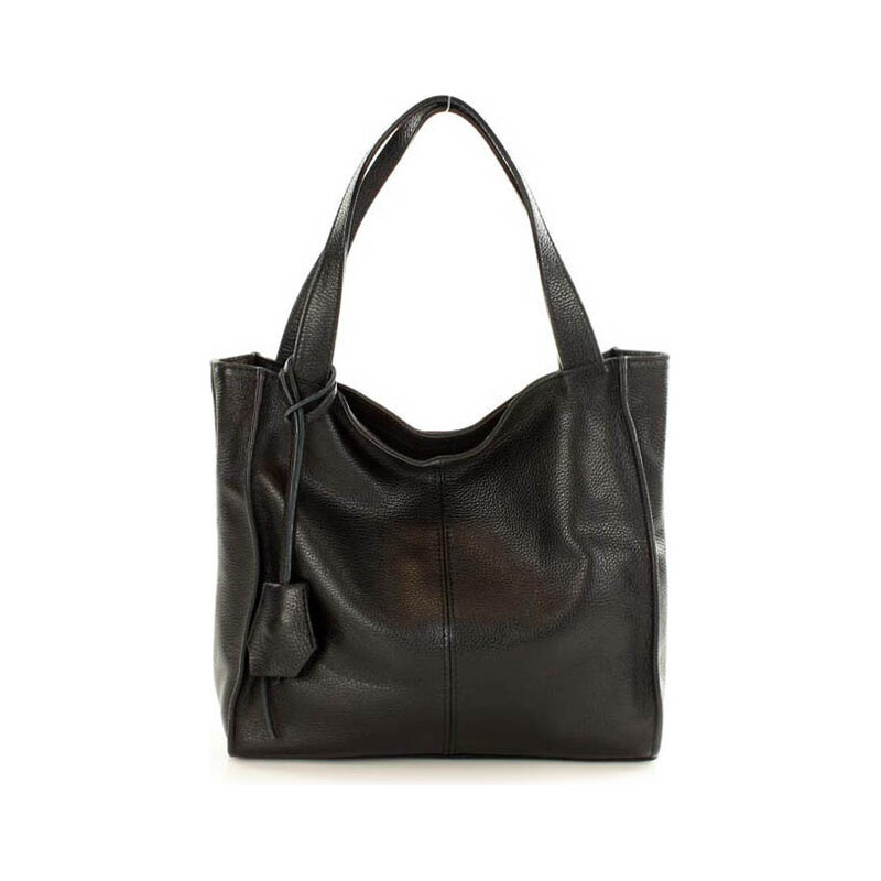 GENUINE LEATHER Kožená kabelka přes rameno Mazzini M13M9 černá