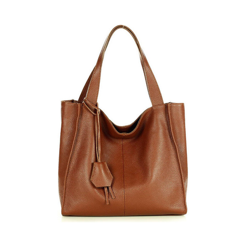 GENUINE LEATHER Kožená kabelka přes rameno Mazzini M13M9 hnědá