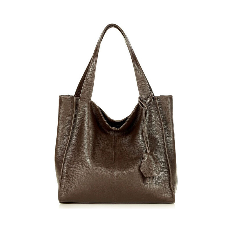 GENUINE LEATHER Kožená kabelka přes rameno Mazzini M13M9 tmavě