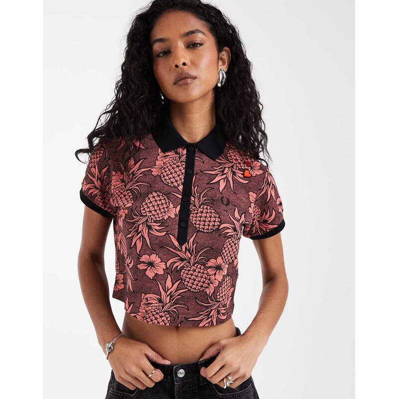 Fred Perry x Amy Winehouse printed tropical floral short sleeve polo 115409259