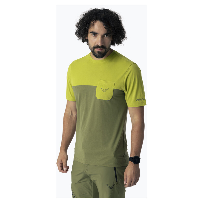 Pánské trekové tričko DYNAFIT Transalper Pocket golden lime/5a40