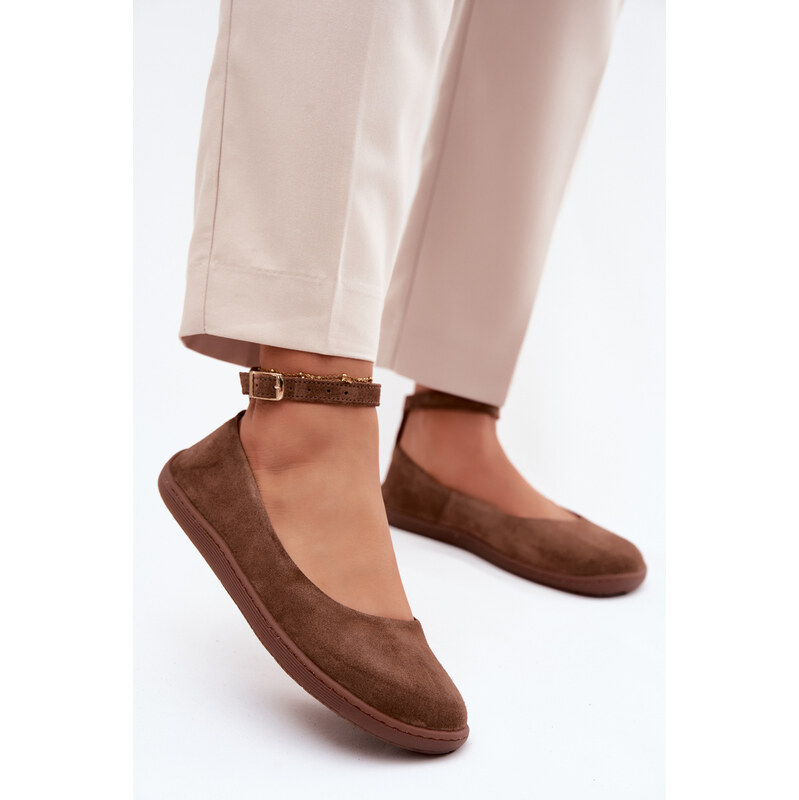 Barefoot baleríny z přírodního semiše Zazoo 020 hnědé