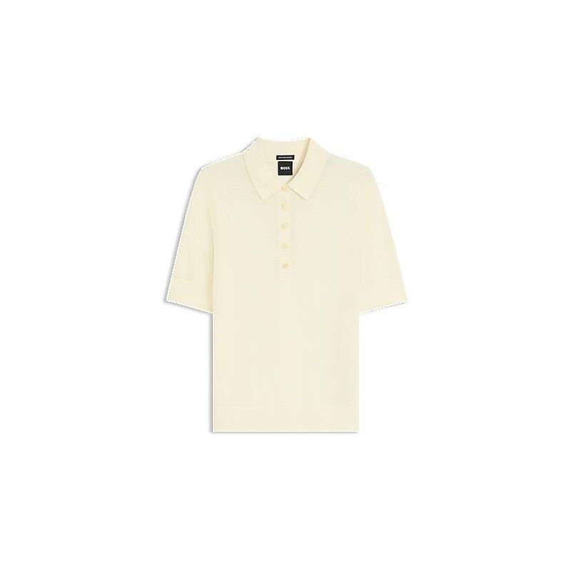 BOSS Short-sleeved sweater in merino wool with polo collar 115172236