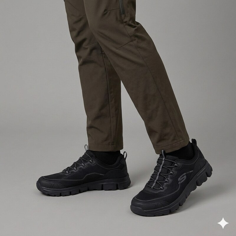 Skechers summits at - triple bridges slip on BLACK