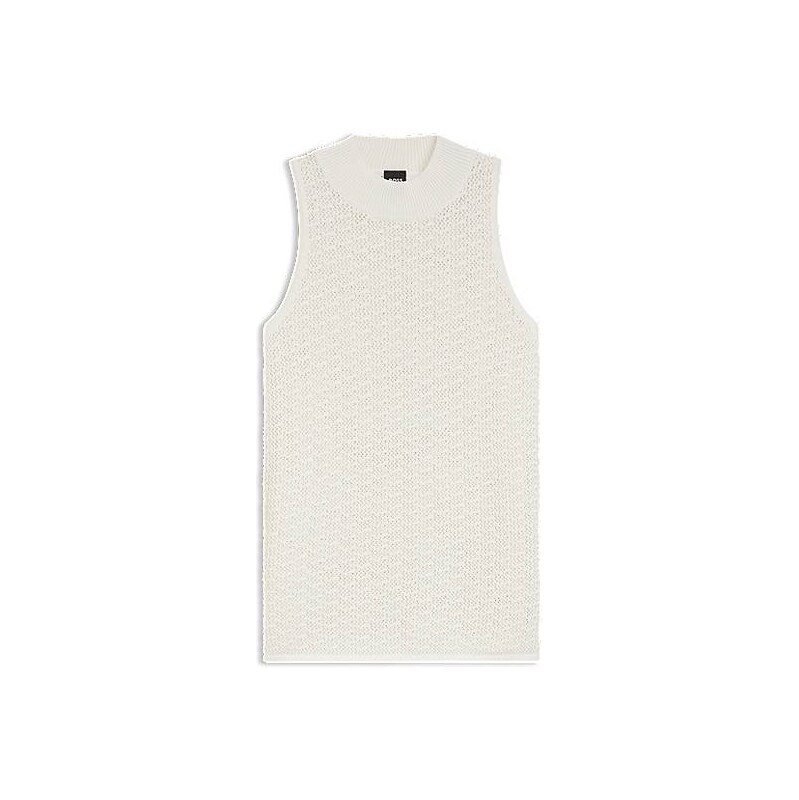 BOSS Knitted cotton top with micro-lace structure 115172266