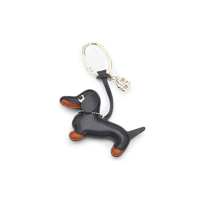 BOSS Leather dachshund key ring with Double B monogram charm 115172349
