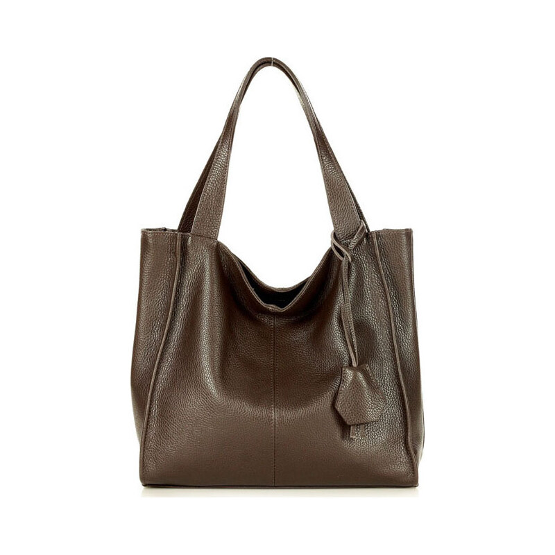 Marco MAZZINI MAZZINI Tmavě hnědá dámská kožená shopper kabelka 86028310