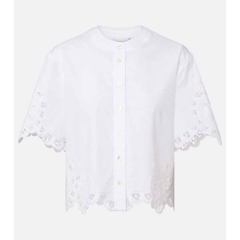 Veronica Beard Aleck embroidered cotton shirt