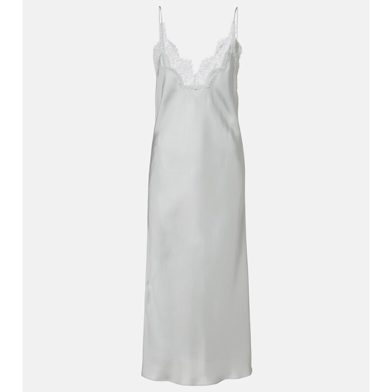 Róhe Lace-trimmed silk slip dress
