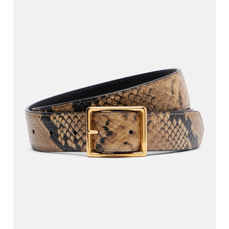 Nili Lotan Gabriele snake-print leather belt