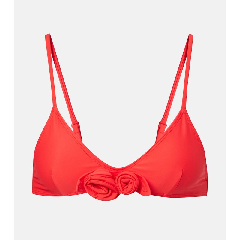 Coperni Flower floral-appliquÃ bikini top