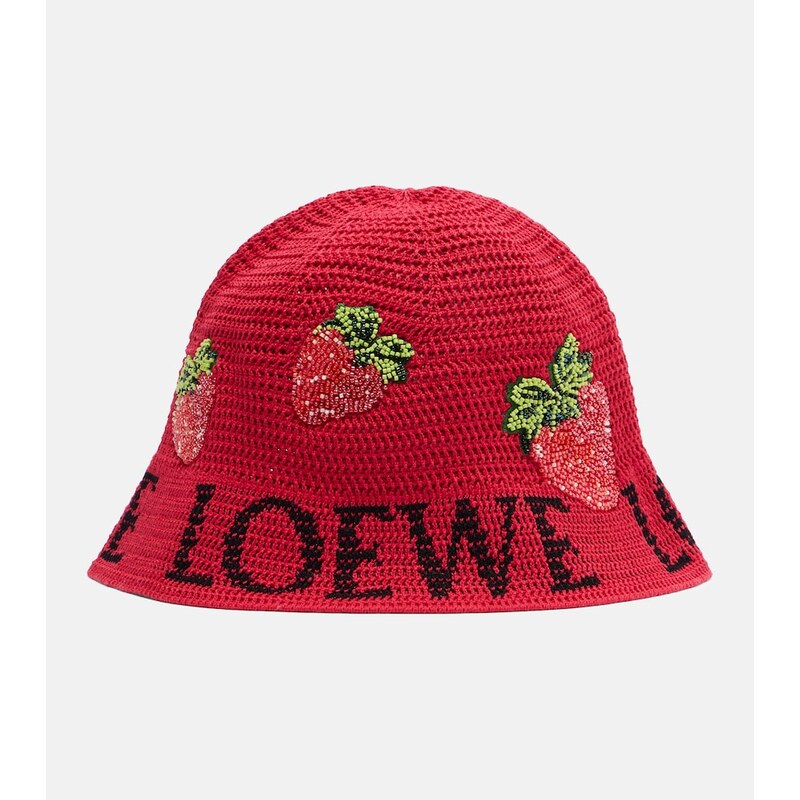 Loewe Paulas Ibiza crochet cotton bucket hat