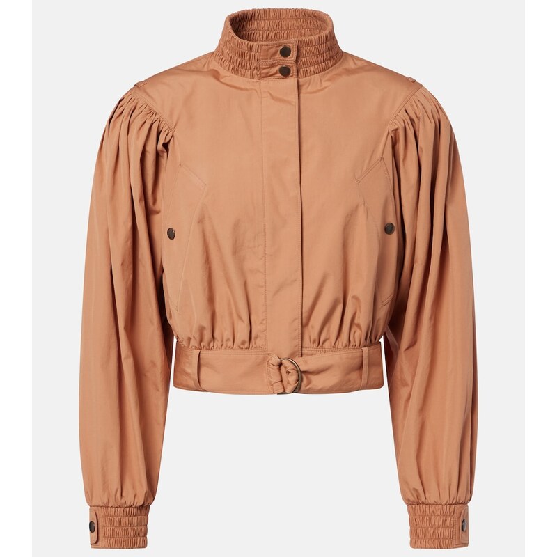 Chloé Gathered belted cotton poplin jacket