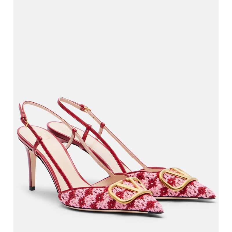 Valentino Garavani VLogo Signature crochet slingback pumps