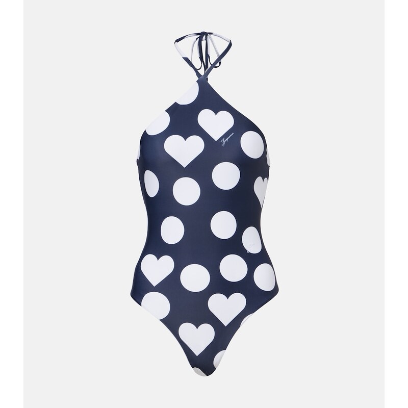 Jacquemus Bastide printed halterneck swimsuit