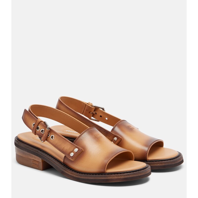 Miu Miu Leather slingback sandals