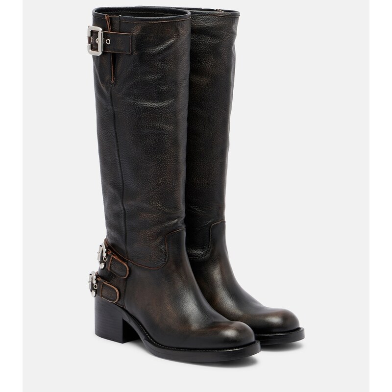 Chloé Dakota leather knee-high biker boots