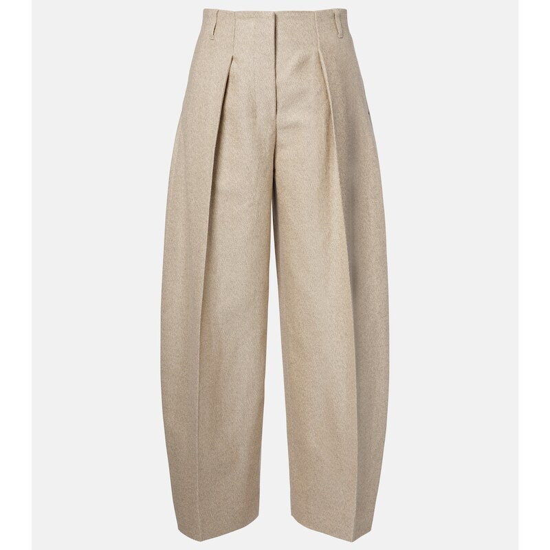 Jacquemus Ovalo cotton and linen barrel-leg pants