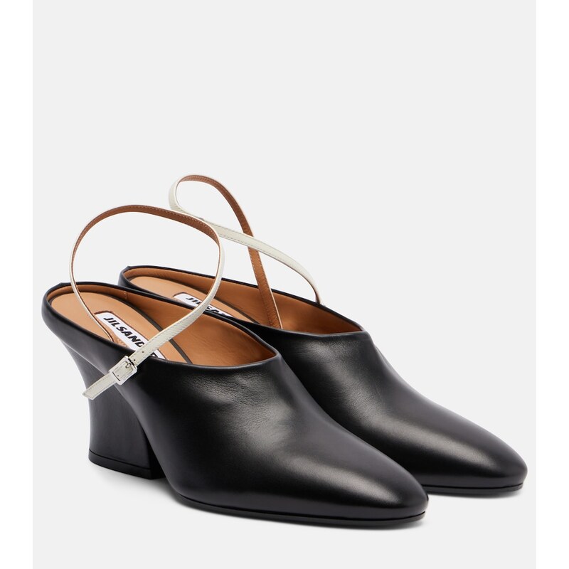 Lodičky Jil Sander z kůže s poutvou zátkou