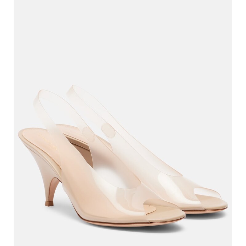 Gianvito Rossi Leather-trimmed slingback sandals