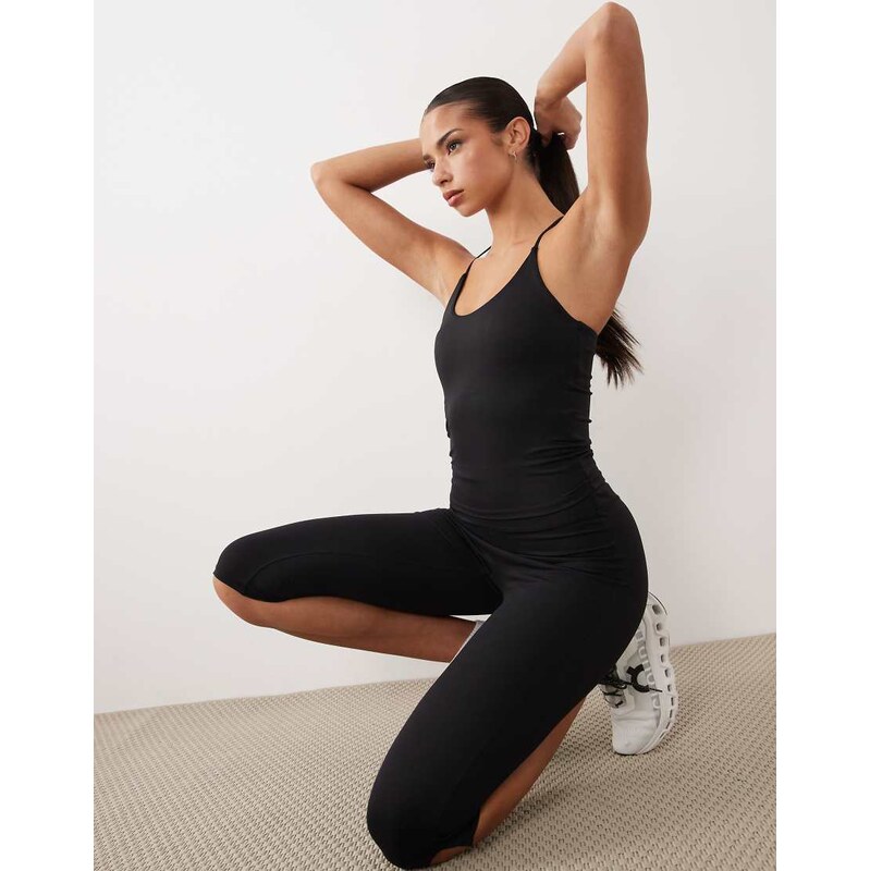 Gina Tricot mix and match strappy back yoga top in black