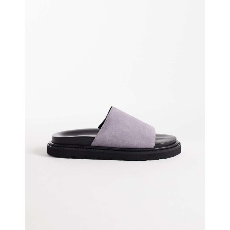 Walk London Holly slider in purple suede 115174462
