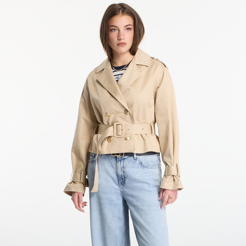 Bunda GUESS Fatou Crop Trench Jacket Safari Tan M 115174839