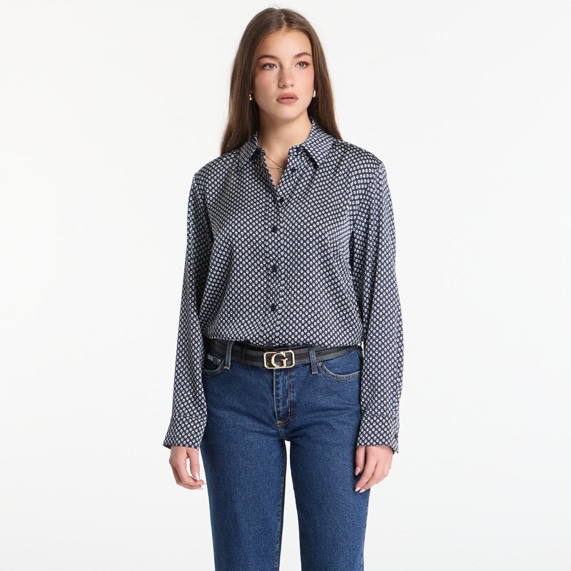 Košile Michael Kors Satin Ls Shirt Midnight Blue L 115174823