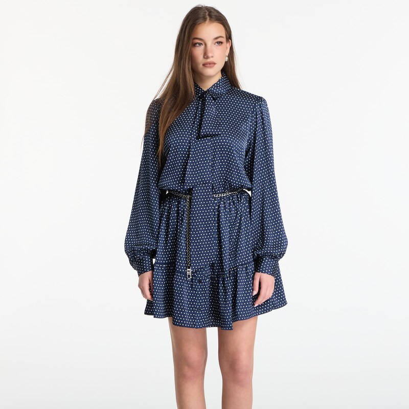 Šaty Michael Kors Dot Ls Mini Dress Midnight Blue S