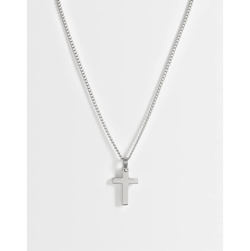 ASOS DESIGN waterproof stainless steel cross pendant necklace in
