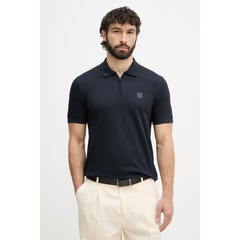 BOSS Orange polo pánské s bavlnou