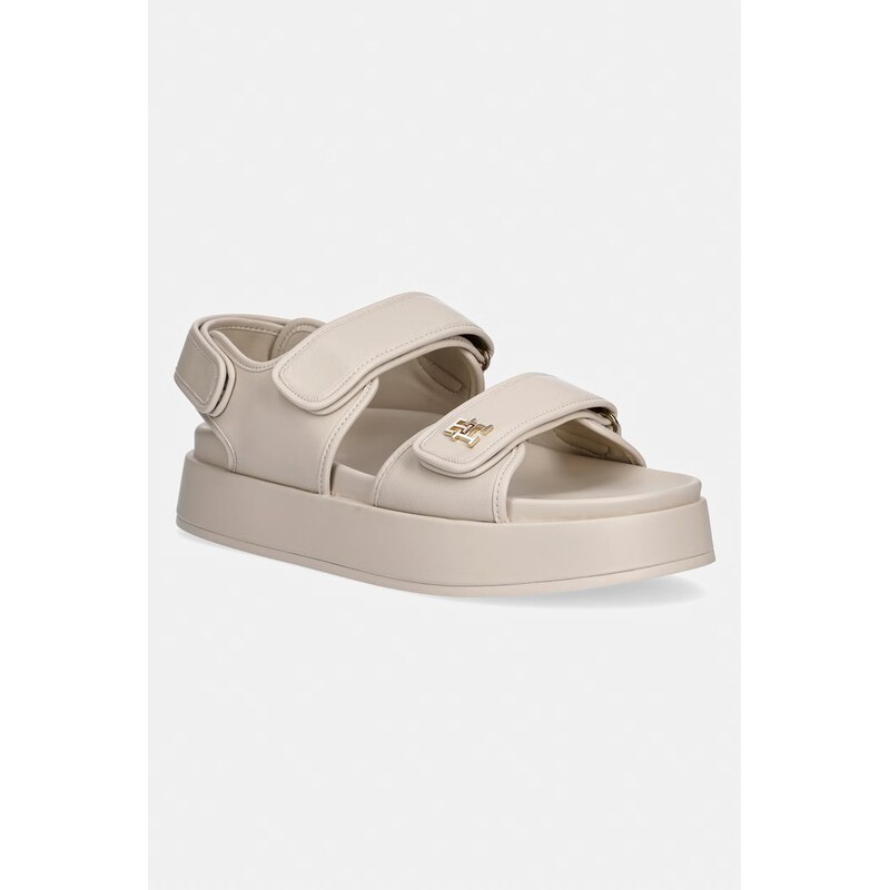 Tommy Hilfiger sandály na platformě dámské kožené LEATHER SPORTY