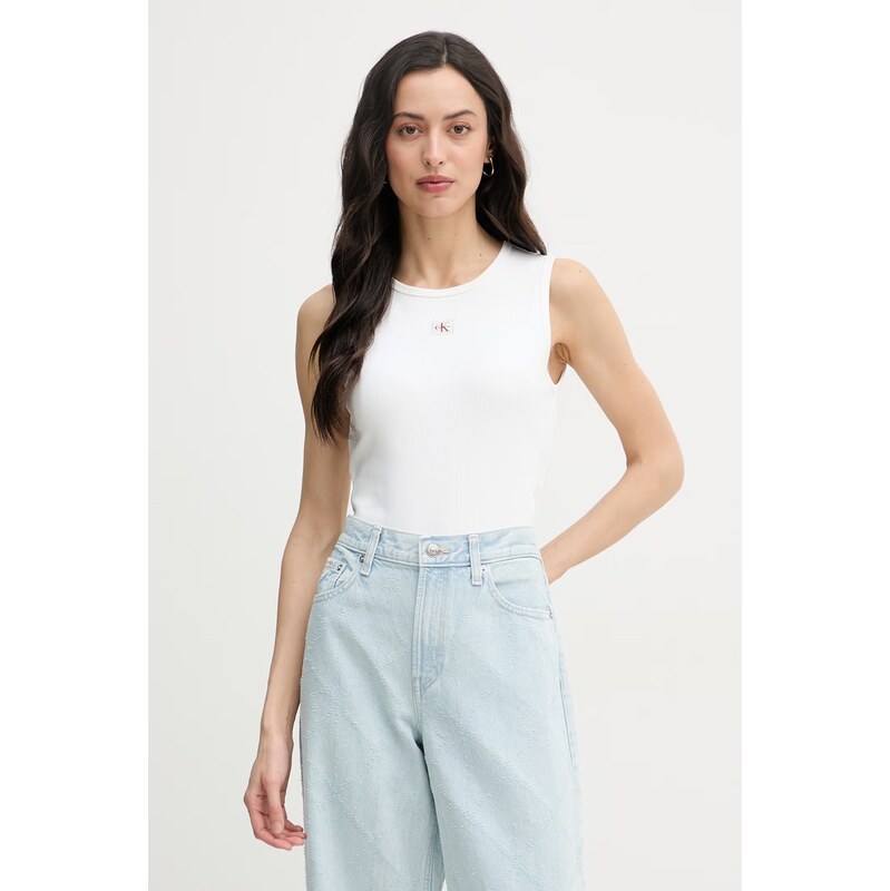 Calvin Klein Jeans top dámský bavlněný s elastanem