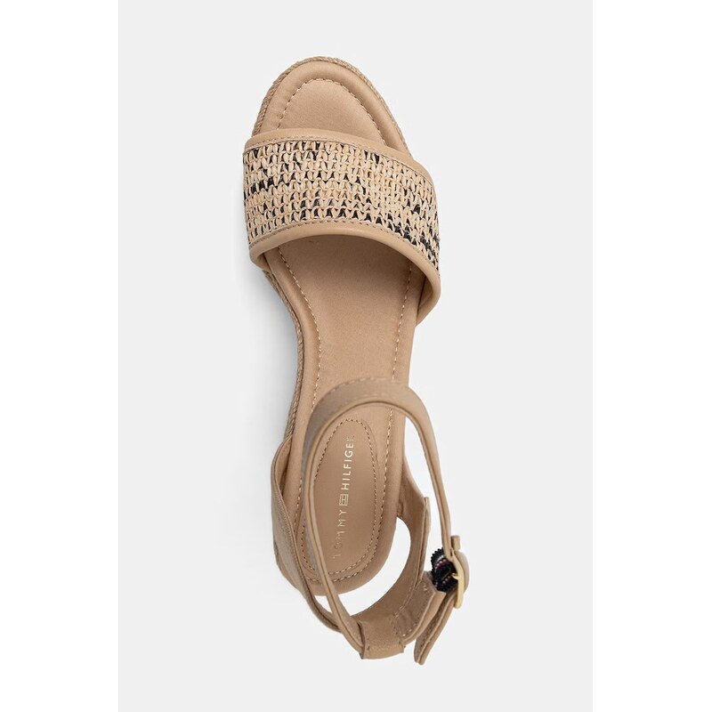 Tommy Hilfiger sandály HIGH WEDGE ESPAD RAFFIA