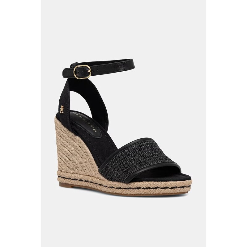 Tommy Hilfiger sandály HIGH WEDGE ESPAD RAFFIA