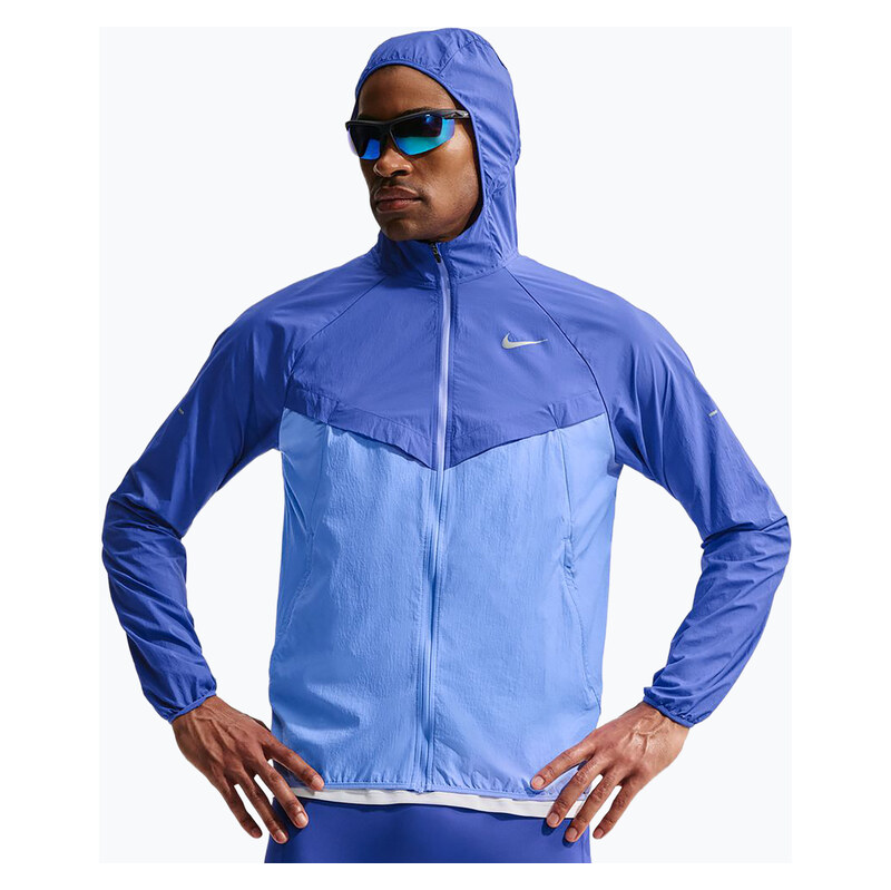 Pánská běžecká bunda Nike Stride Repel UV lapis/royal pulse
