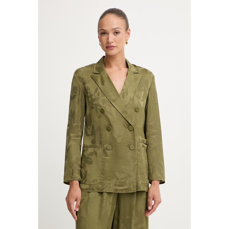 Armani Exchange dvouřadé sako dámské z viskózy 115249812