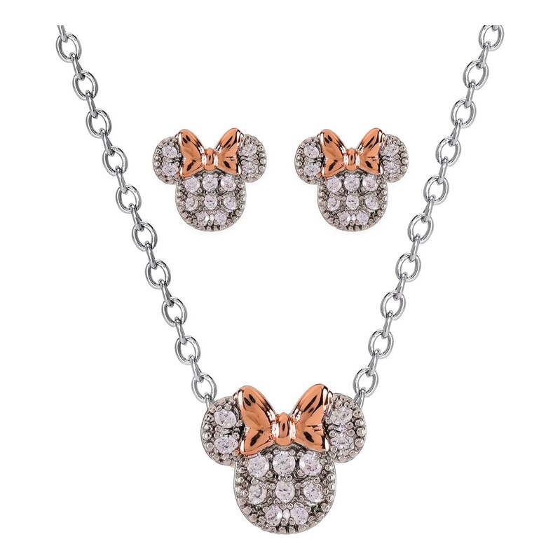 Disney set dětských náušnic a náhrdelníku s motivem Minnie Mouse