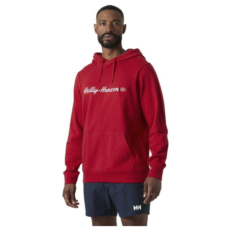 Pánská Mikina HELLY HANSEN CORE GRAPHIC HOODIE 54524_162 – Červená