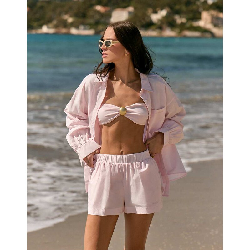 4th & Reckless cotton elasticated waist pull on shorts co-ord in