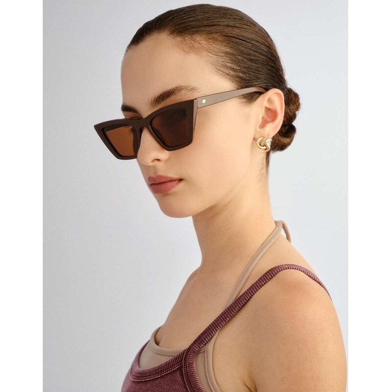 Le Specs Veledrome cateye sunglasses in brown