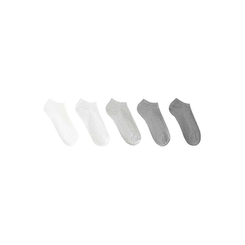 OYSHO 5 pairs of cotton sneaker socks in grey 115184582
