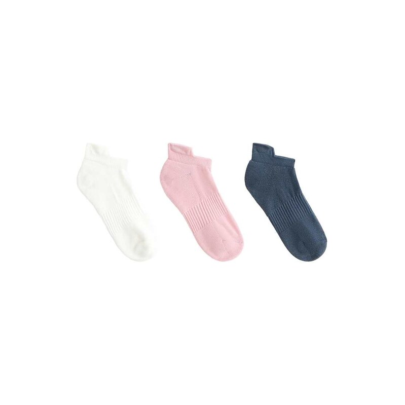 OYSHO 3 pairs of tab cotton blend sneaker socks in pink 115184606