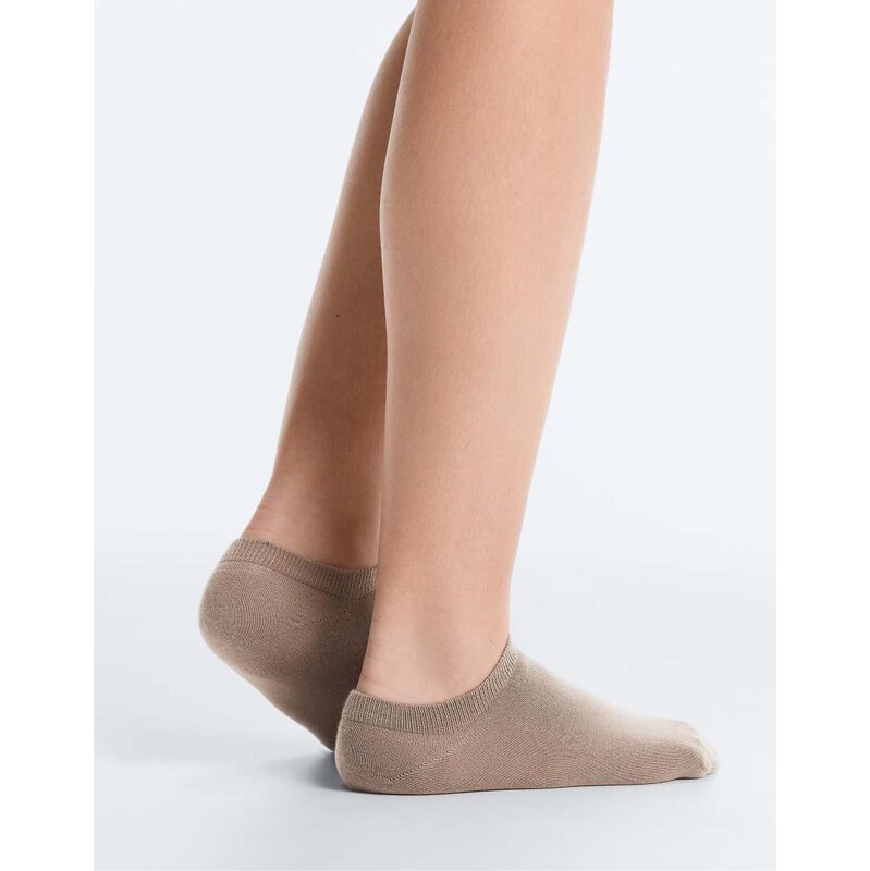 OYSHO 5 pairs of cotton blend sneaker socks in beige-Neutral 115184608