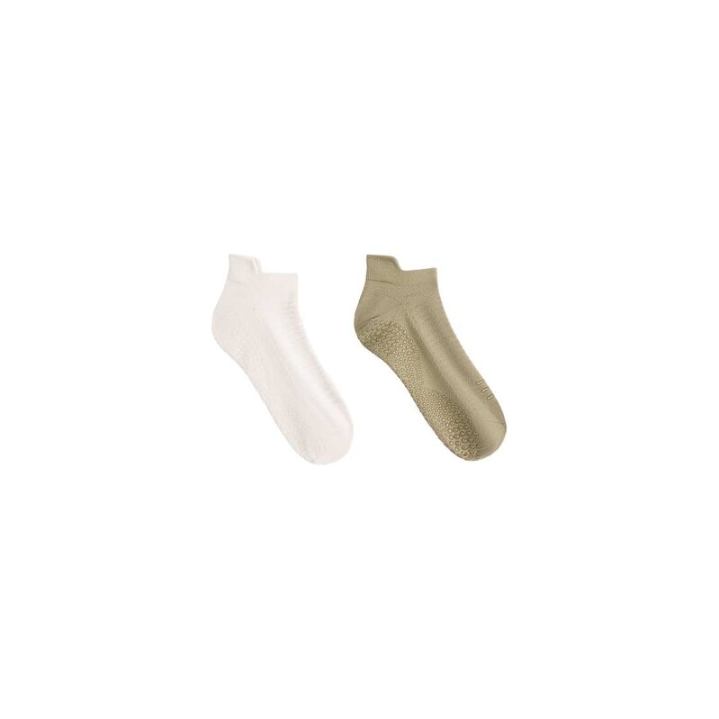 OYSHO 2 pairs of polyamide blend yoga and pilates sneaker socks in 115184612