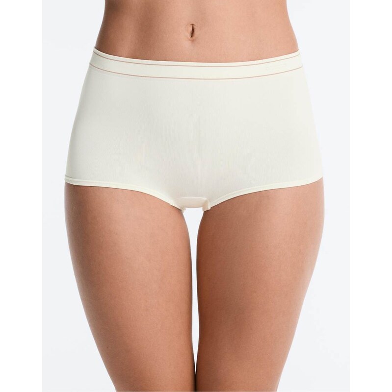 OYSHO 2 seamless soft-touch logo contrast shortie briefs in beige 115184613