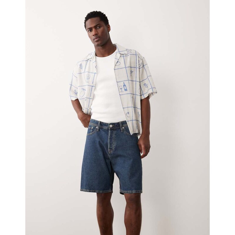 Jack & Jones Tony loose shorts in mid blue